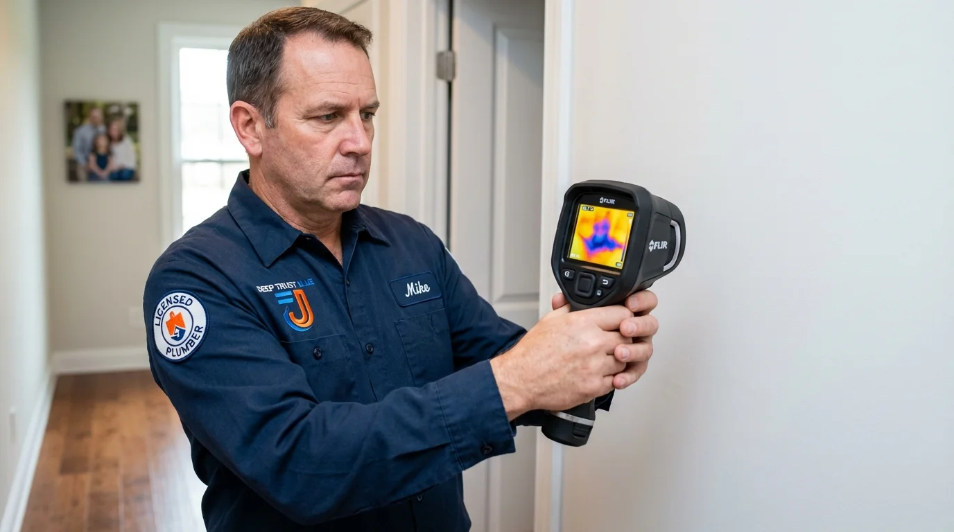 Thermal imaging leak detection by Johns Plumbing LLC in Hopedale